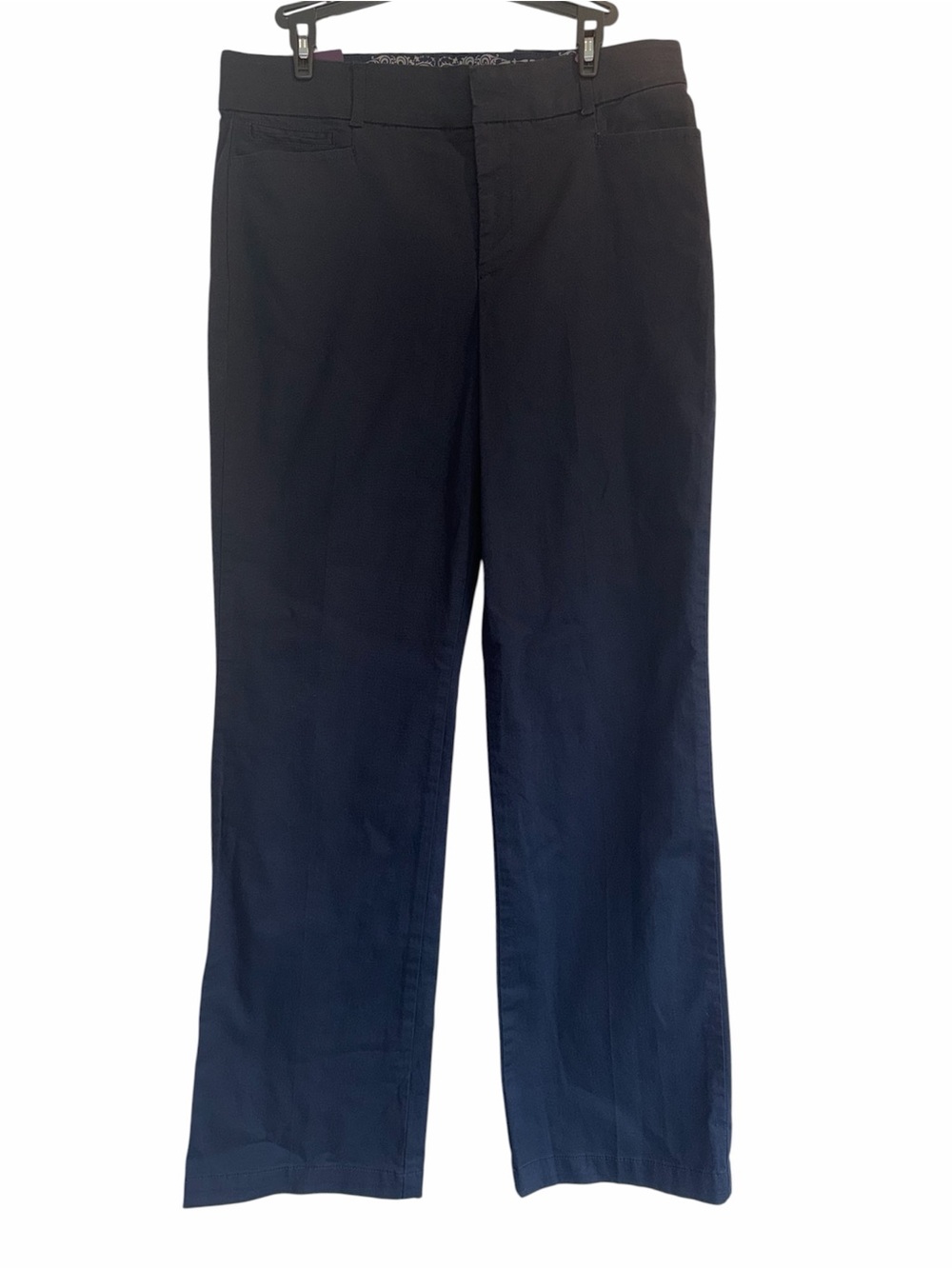 GLORIA VANDERBILT Charlene Trousers 10 NWT Anchor Blue Comfort Fit Navy Pants